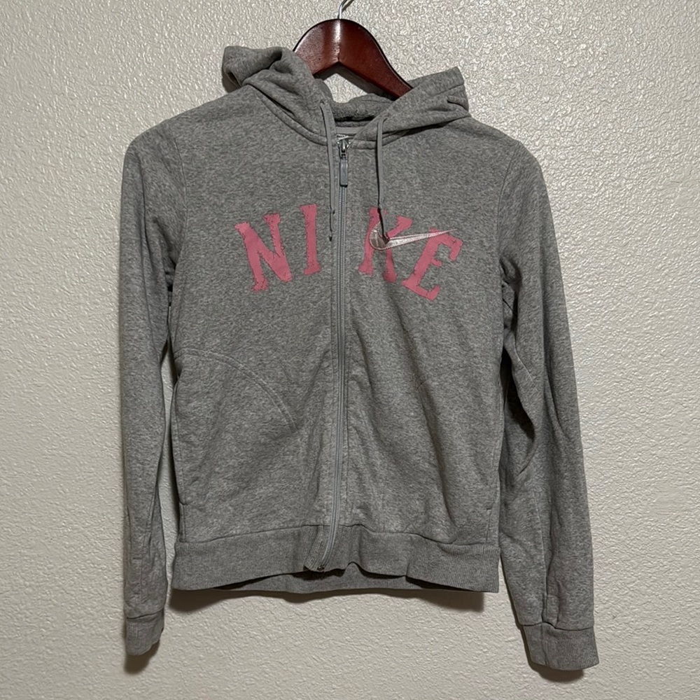 Nike Gray and Pink Hoodie